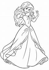 Coloring Princess Pages Girls Disney Little Girl sketch template