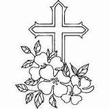 Cross Coloring Pages Dogwood Flowers Crosses Sympathy Printable Patterns Christmas Flower Wood Roses Tattoo Drawing Tree Easter Bible Designs Embroidery sketch template