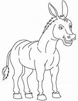 Donkey Coloring Drawing Old Outline Pages Getdrawings Kids sketch template