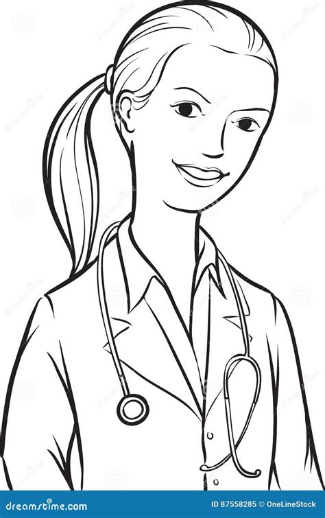 whiteboard drawing woman doctor  ponytail stock vector