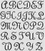 Cross Alphabet Script Stitch Patterns Chart Swirly Letters Letter Cruz Punto Printable Cursive Pattern Fancy Charts Mania Mantelerias Crochet Choose sketch template