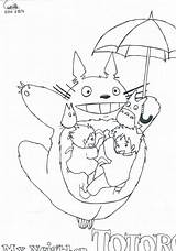 Coloring Totoro Pages Ghibli Studio Letscolorit Print sketch template