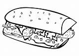 Sandwich Broodje Kleurplaat Coloring Bocadillo Panino Colorare Immagine Broodjes Alimenti Disegni Afb sketch template