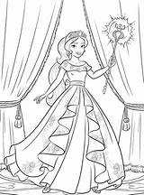 Elena Coloring Avalor Pages Printable Staff Her sketch template