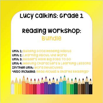 lucy calkins lesson plans grade  reading bundle  units  read