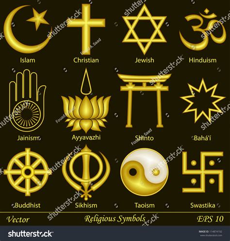 religious symbols stock vector illustration  shutterstock