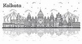 Kolkata Cityscape sketch template