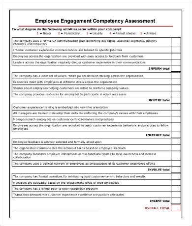 competency assessment templates   word  documents
