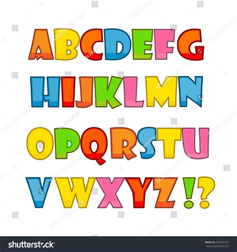 colorful english alphabet stock vector  shutterstock