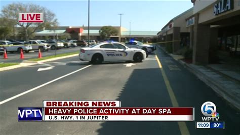 large police presence   day spa  jupiter