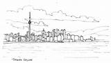 Toronto Skyline Drawing Paintingvalley sketch template