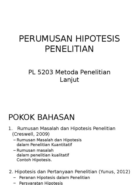 Detail Contoh Rumusan Hipotesis Koleksi Nomer 25