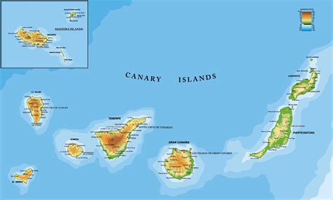 carte des iles canaries  bout dafrique en espagne