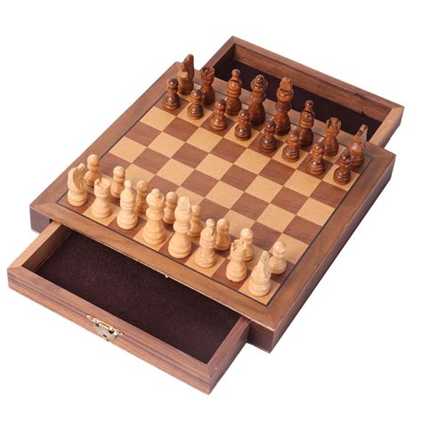 drawer chess set hand crafted chess pieces  storage gift wrap
