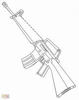 M16 Pistolet Fusil sketch template