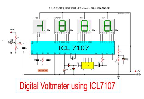 skema pcb voltmeter digital simple  minimalis