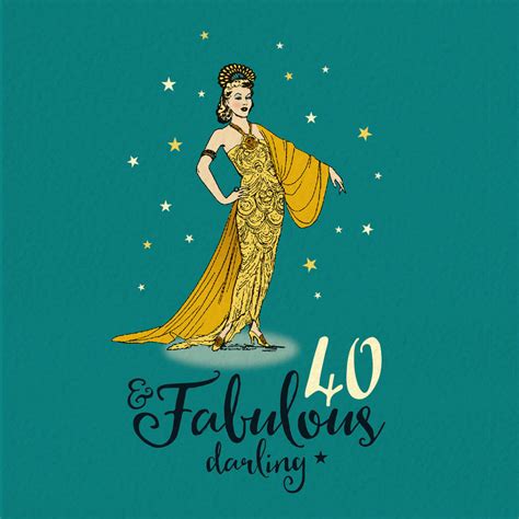 40th birthday card for her ‘fabulous 40 by the typecast gallery
