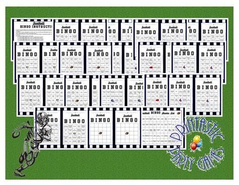 printable football bingo cards football terms etsy