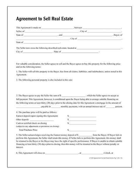 adams agreement  sell real estate forms  instructions