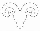 Ram Head Pattern Animal Printable Template Outline Patternuniverse Patterns Stencils Drawings Templates Sheep Draw Use Horn Shape Print Crafts Cut sketch template