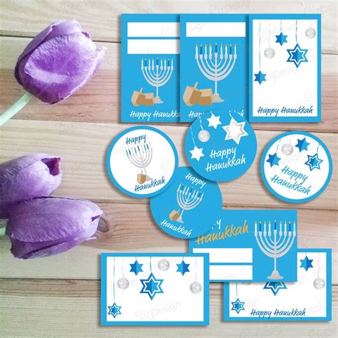 digital printable hanukkah gift tags instant    jpg