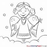 Coloring Christmas Clouds Angel Pages Sheet Title sketch template
