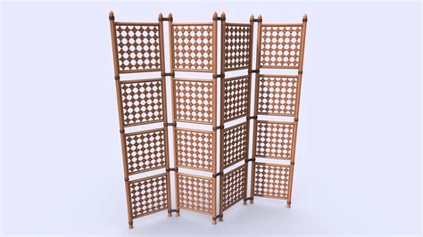wooden partition wall    model  saandy  sketchfab