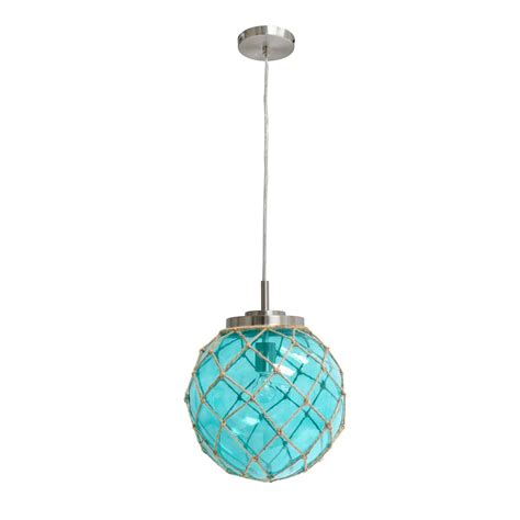 Elegant Designs 1 Light Buoy Netted Aqua Brushed Nickel