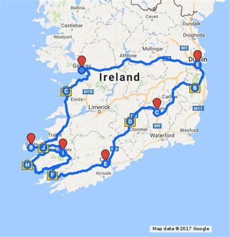 map  day ireland road trip itinerary reizen vakanties rondreizen