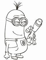 Coloring Minion Despicable Pages Armed sketch template