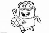 Coloring Pages Minion Football Play Kids Printable Color Print sketch template