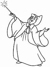 Fairy Godmother Cinderella Coloring Pages Disney Princess Cartoon Colouring English Magic Printables 4th Silhouette Week School Wecoloringpage Sleeping Beauty Fairies sketch template