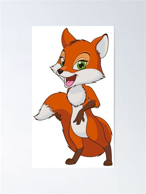 female fox cartoon character cartoon fox cartoon poster  sale