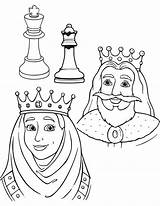 Para Colorear Chess Queen Ajedrez King Coloring Drawing Pages Dibujo Pieces Cartoon Clipart Piece Book Public Board Rey Clip Domain sketch template