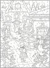 Coloring Winter Pages Freebie Dover Scene Publications Scenes Stamping Color Adults Creative Haven Book Christmas Kids Snow Printables Hiver Coloriage sketch template