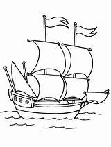 Coloring Pages Pirate Ship Kids Sheets Boat Drawing Columbus Printable Visit sketch template