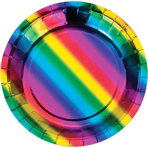 creative converting rainbow foil dinner plates  ct shipt