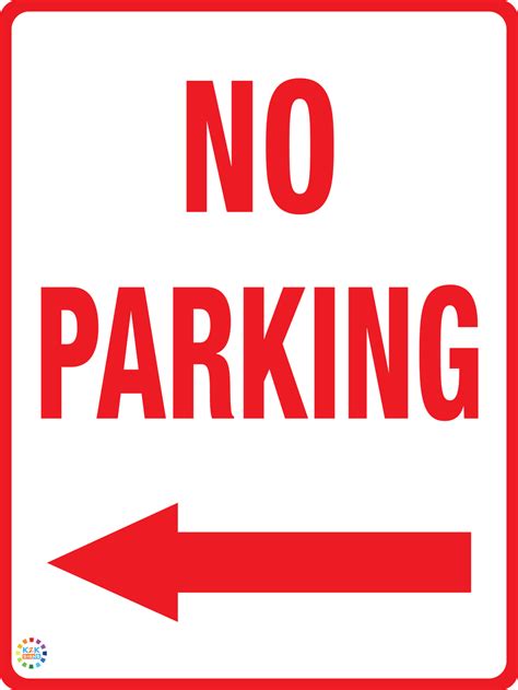 parking left arrow kk signs