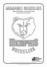 Coloring Pages Nba Grizzlies Logos Memphis Basketball Teams Cool Logo Conference Western Team Clubs Sports sketch template
