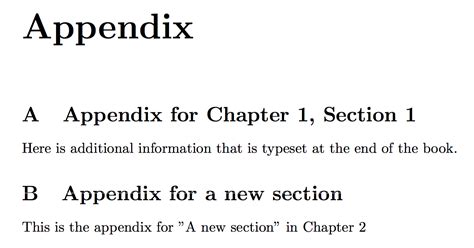 appendices write latex code  appendix  chapter  typeset