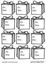 Tags Gift Presents Boxes Coloring Color Christmas Print Birthday Printcolorfun sketch template