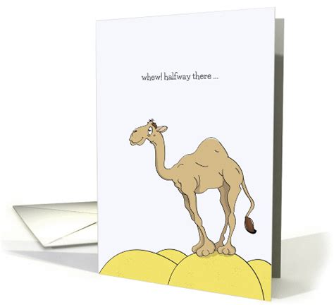Hump Day Cards Camel Standing On A Sand Hump Cartoon Card
