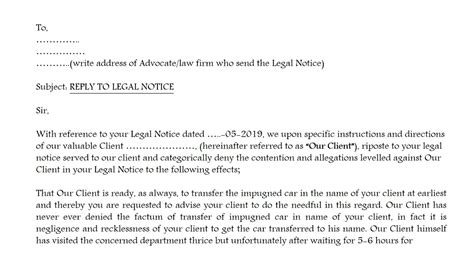 write reply  legal noticesample legal draftslegal drafting