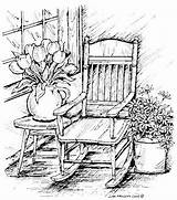 Coloring Pages Porch Paisajes Drawings Pencil Spring Drawing Dibujos Moldes Adult Burning Wood Para Sketches Northwoods Rocker Books Colorear Book sketch template