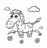 Zebra Coloring Pages Cute Baby Animal Drawing Printable Template Color Stripes Templates Zebras Colouring Supercoloring Animals Colorear Kids Para Shape sketch template
