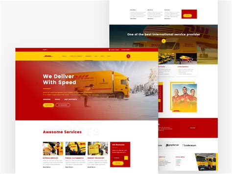 dhl homepage redesign concept template  psd template psd repo