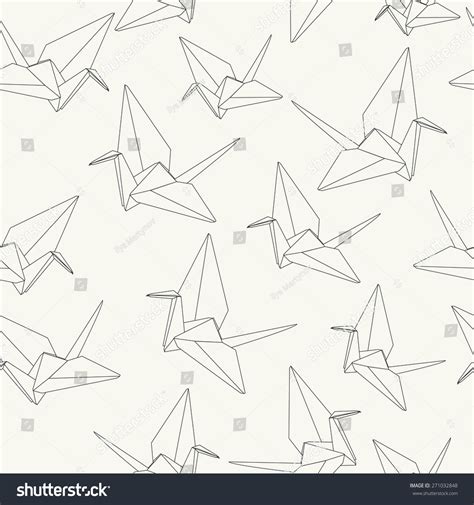 paper cranes origami pattern stock vector illustration