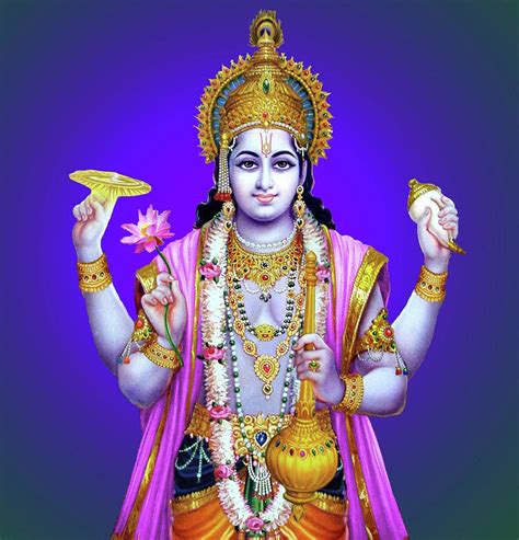lord vishnu hindu god yoga meditation digital art  magdalena walulik