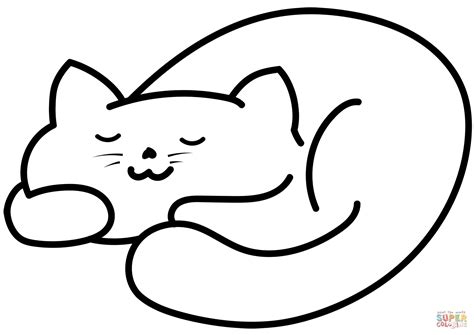 sleeping cat coloring page  printable coloring pages