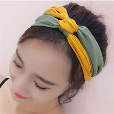 buy fashion elastic headbands  women color blocking